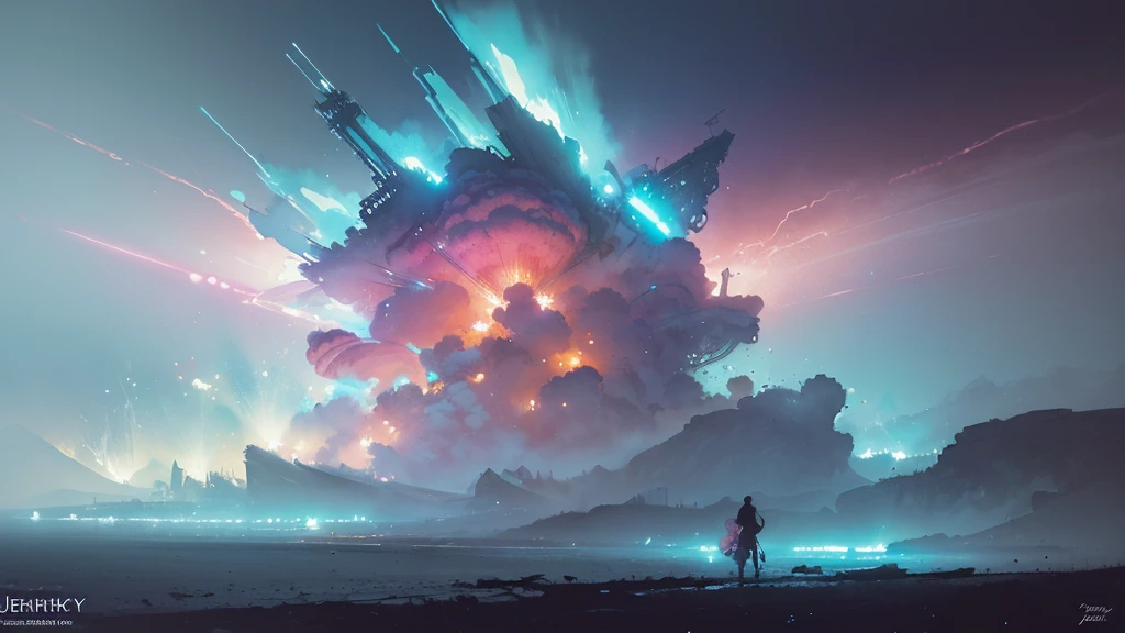 32k, Masterpiece, Highest quality, One girl, Detailed eyes, flower,Alstroemeria, Pink and light blue style,A dreamy, romantic piece,Pale yellow, Mysterious Leaves,A playful arrangement,Fantasy,High Contrast,Ink strokes,explosion,Exposure, Impression of pink and light blue tones,Abstract,((Watercolours by John Berkey and Jeremy Mann )) Brush strokes,Negative Space, Tyndall effect,