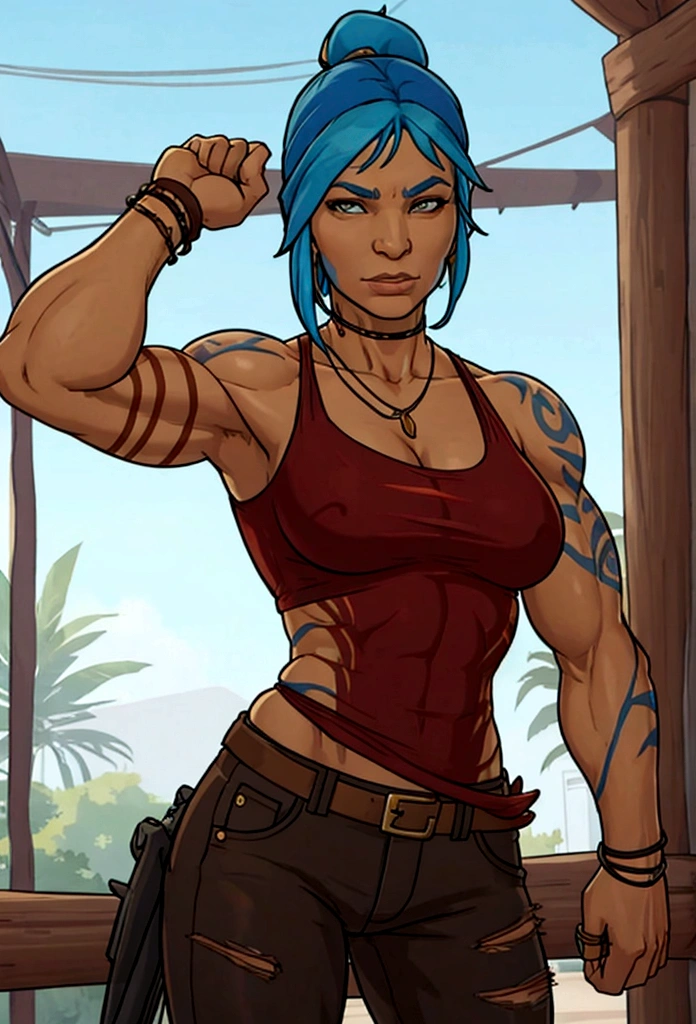 sexy muscle woman biceps flex chloe price