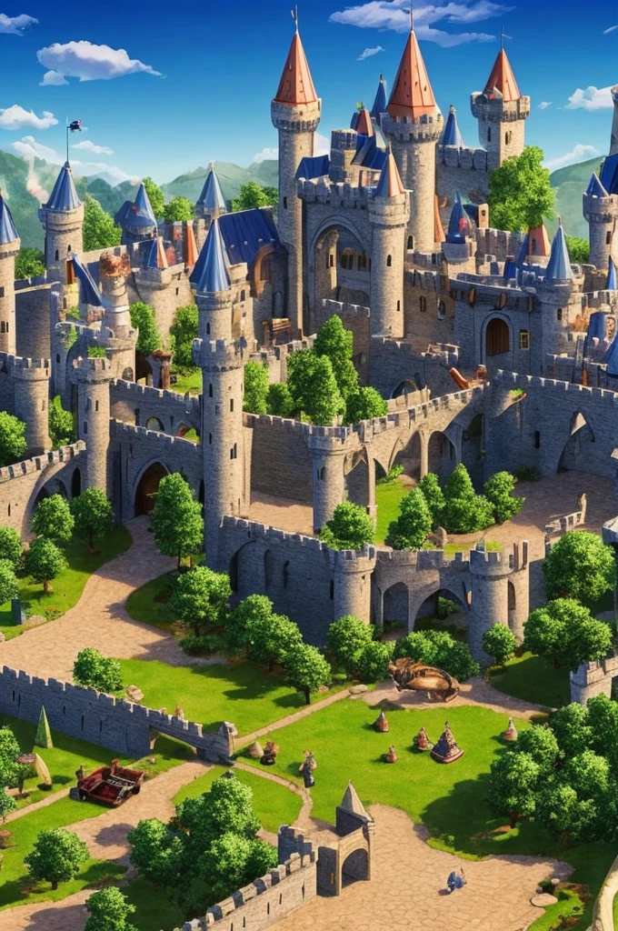 wizard war in a castle with dragon