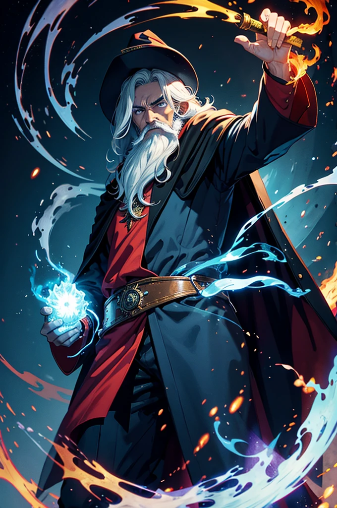 wizard man with a fire in his hand