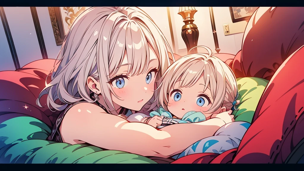 families,(2 adults and 1 ),red blush,Christmas Dinner,Santa Cos,Long Black Hair,Blonde Bob