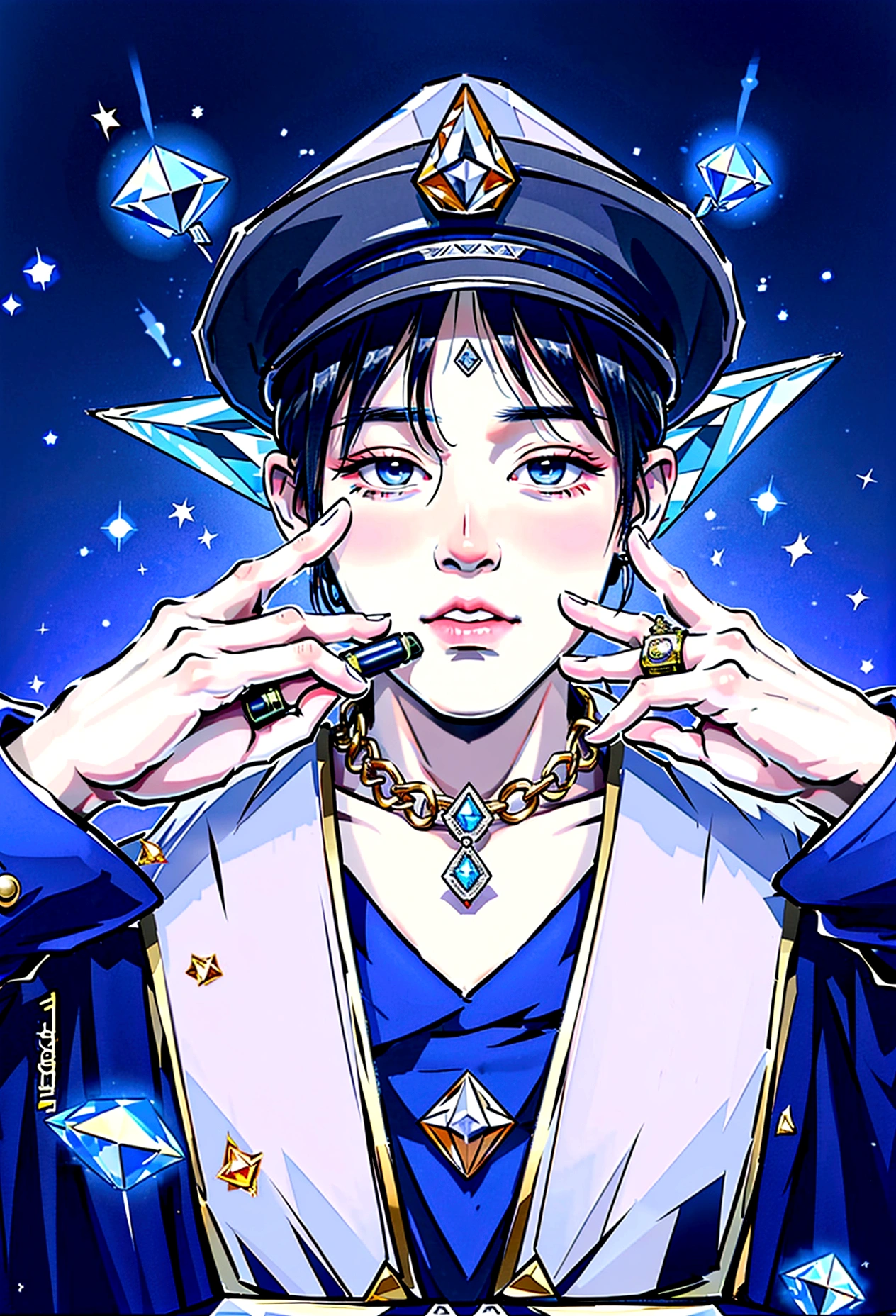 Cute puppy、Bitcoin、Cryptocurrency、rich、sunglasses、hat、hatのロゴに「D」It says in large letters:、Dynamic Jumps、Real、photograph、8K、cigar(((Too big diamond 1:9)))、Riding on a big diamond、Gold bars covering the entire wall、Jewels overflowing from a treasure chest(((D mark)))