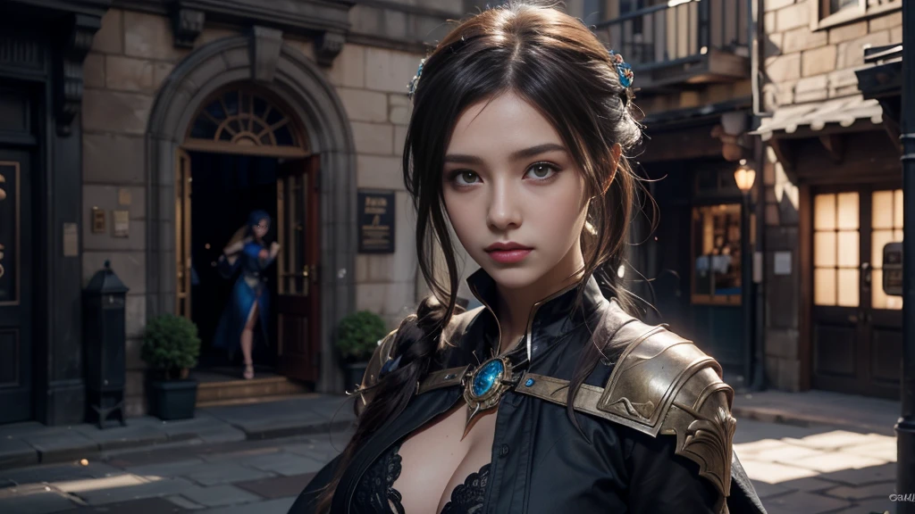 a close up of a girl (mobile legends character detailed black hair, big booobs , shadowbringers cinematic, 4 k detail fantasy, a beautiful fantasy empress, game cg, xianxia fantasy, xianxia hero, 2. 5 d cgi anime fantasy artwork, cinematic goddess close shot, ruan jia and artgerm, wow 4 k detail fantasy, hyperdetailed fantasy character