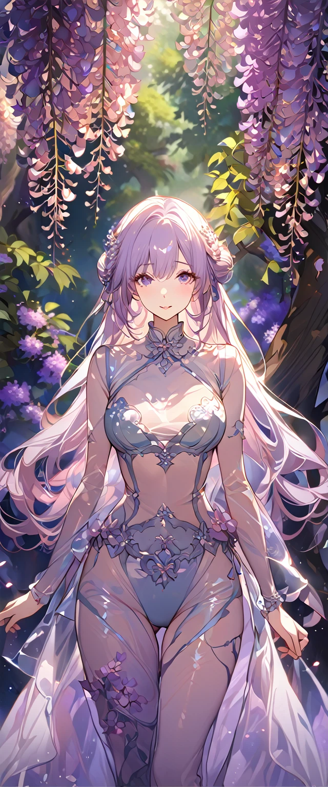 wisteria flower, wisteria tree, wisteria background, 8k ,4k , best quality, high quality, masterpiece,  clothes, inspired by Asukaziye artist : ask, art style : ask