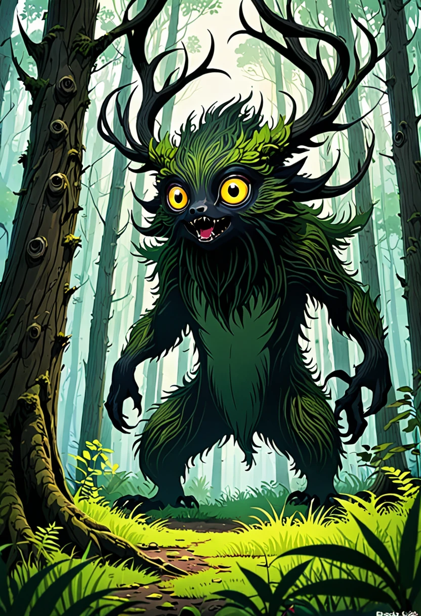 Unidentified creatures lurking in the forest、Has wide eyes、Captivating Appearance、
BRAEK's body is made up of countless tree roots、
BRAEK The forest is dark and the trees are buying、Looks like they're about to attack