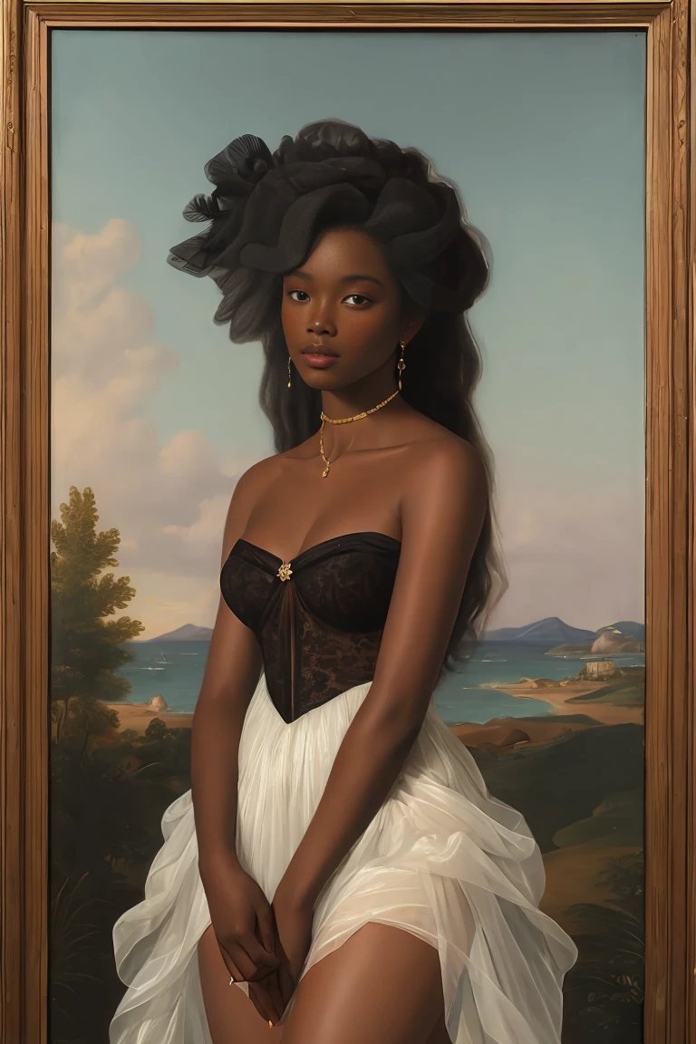 The Birth of Venus with ebony skin wearing a sheer dress, Paintings by Vigée Leblanc