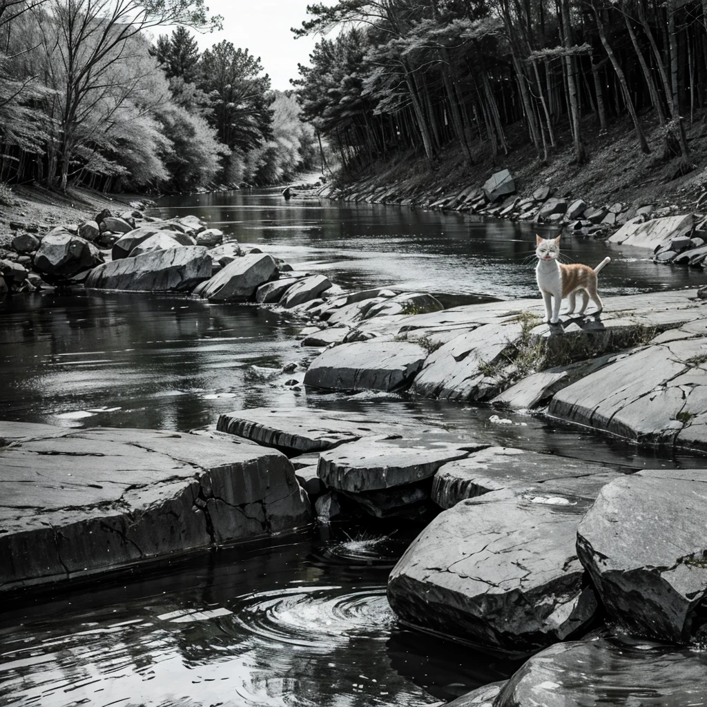 coloring cat,Creek,Confused and scared