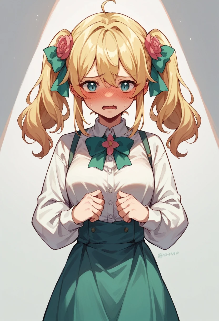 flower monster woman Blonde Alraune Twin tails 足がflower Embarrassed 大きなflower