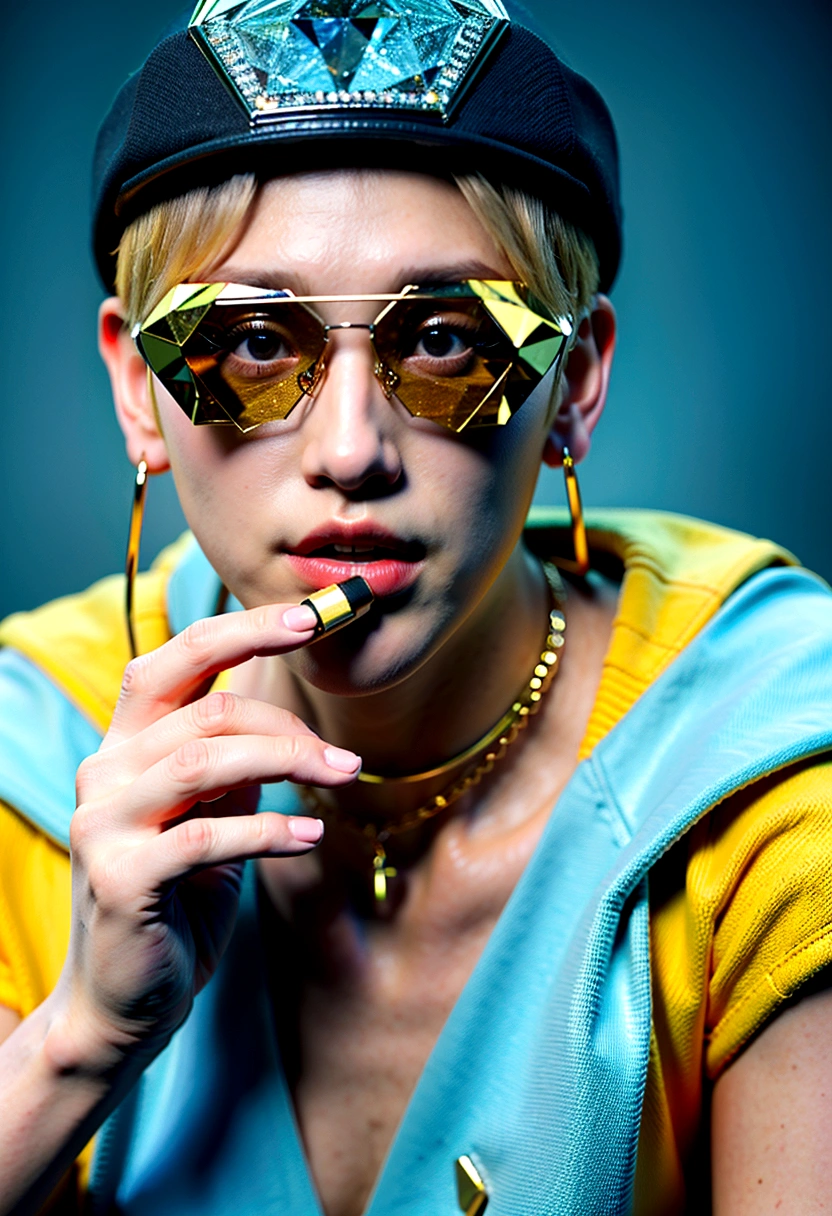 Cute puppy、Bitcoin、Cryptocurrency、rich、sunglasses、hat、hatのロゴに「D」It says in large letters:、Dynamic Jumps、Real、photograph、8K、cigar(((Too big diamond 1:9)))、Riding on a big diamond、Gold bars covering the entire wall、Jewels overflowing from a treasure chest(((D mark)))