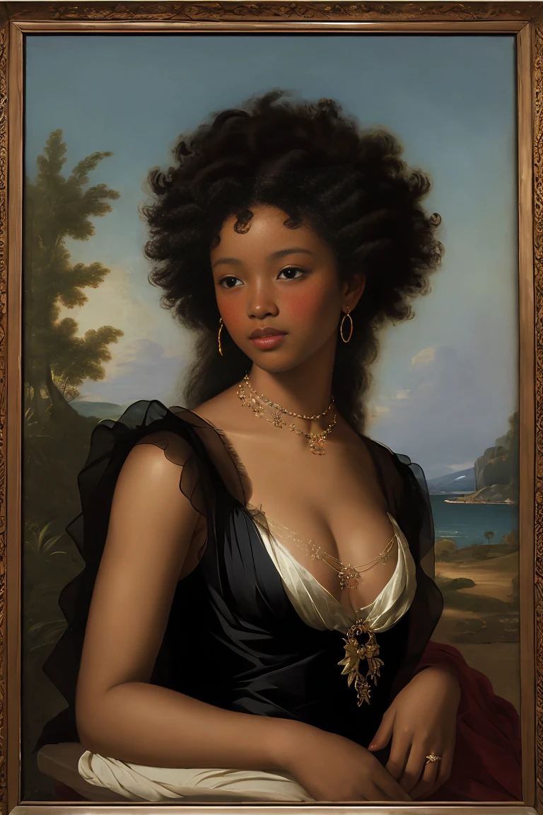 The Birth of Venus with ebony skin wearing a sheer dress, Paintings by Vigée Leblanc