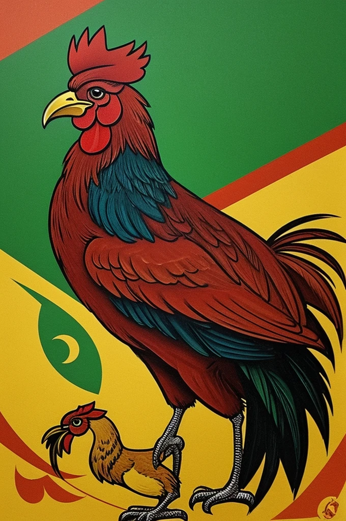 I want a rooster logo that says “gallito de oro guaraguaos alto”