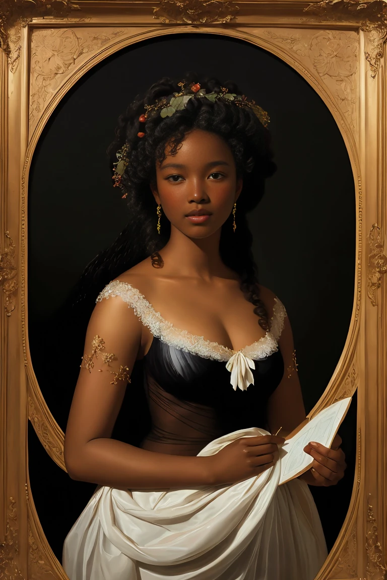 The Birth of Venus with ebony skin wearing a sheer dress, Paintings by Vigée Leblanc