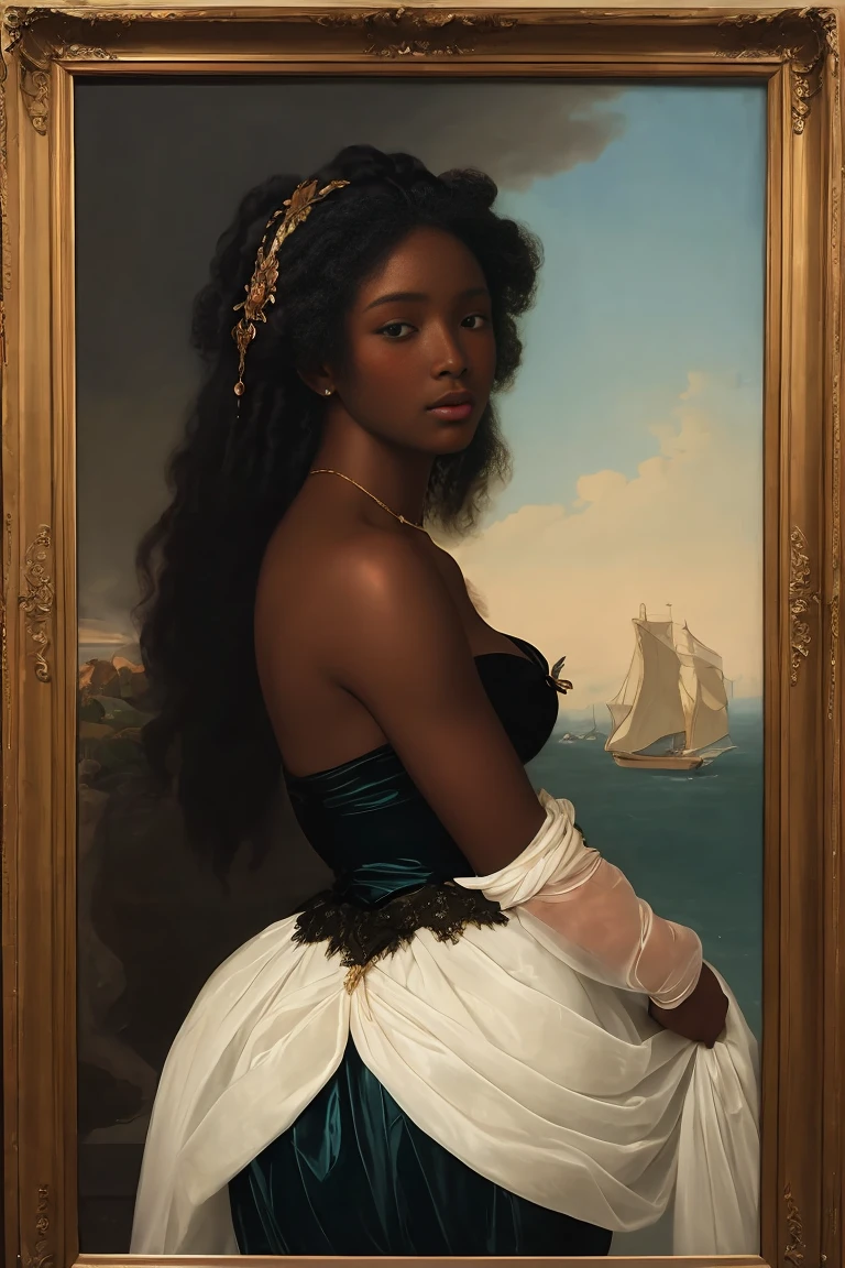 The Birth of Venus with ebony skin wearing a sheer dress, Paintings by Vigée Leblanc
