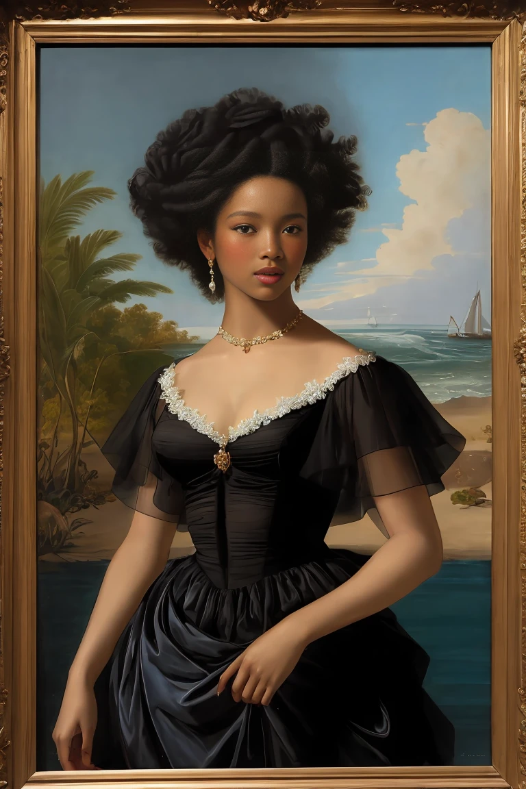 The Birth of Venus with ebony skin wearing a sheer dress, Paintings by Vigée Leblanc