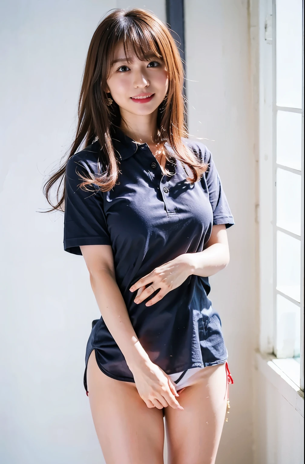 Her cute white  are completely 