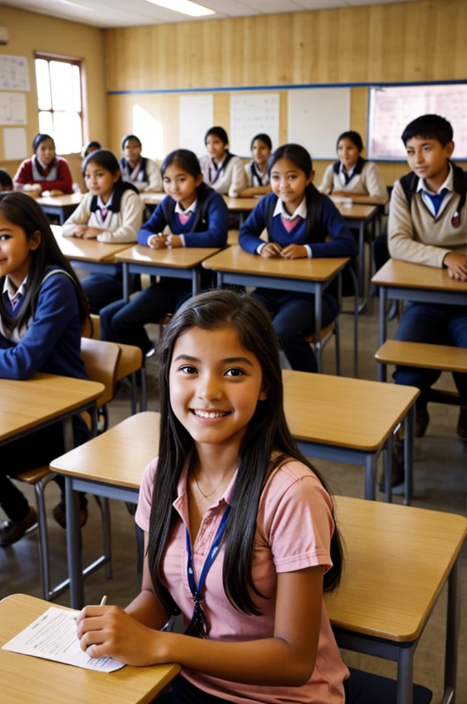 A girl from the mountains introducing herself to her classmates in class