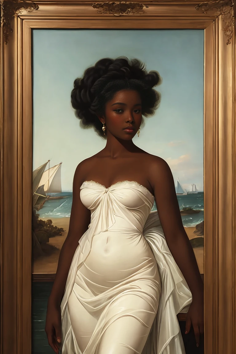 The Birth of Venus with ebony skin wearing a sheer dress, Paintings by Vigée Leblanc