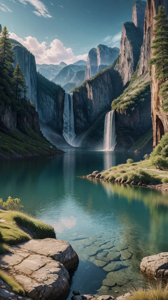 landscape,water,(extremely detailed CG unity 8k wallpaper), most beautiful artwork in the world,professional majestic oil painting,intricate, High Detail, Sharp focus, dramatic, photorealistic painting art