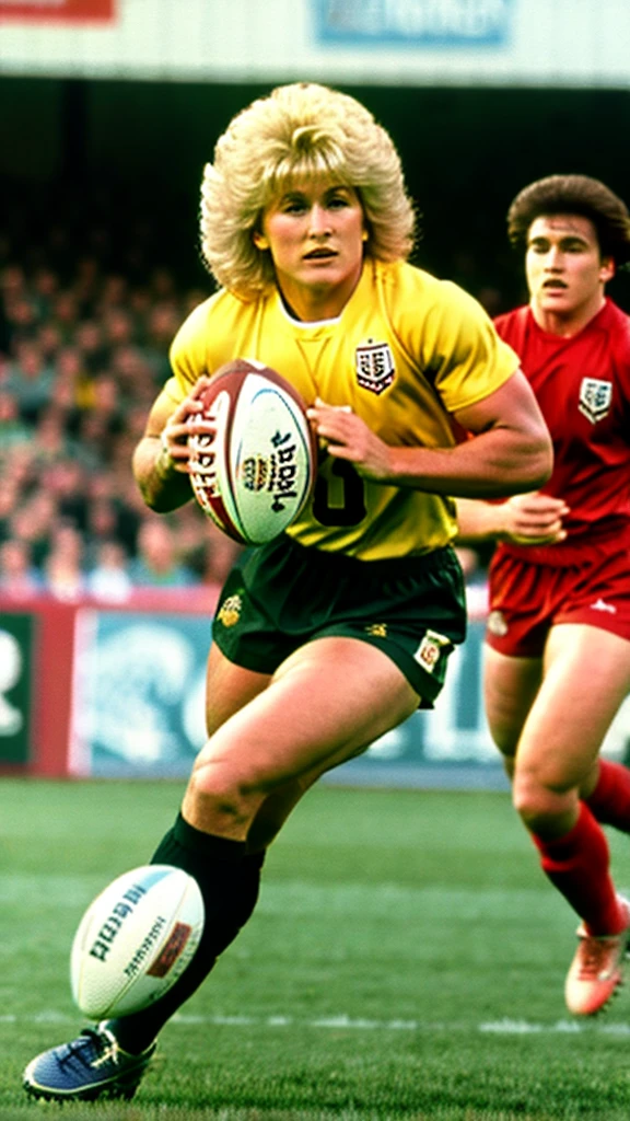 doly parton playing rugby union running with the football