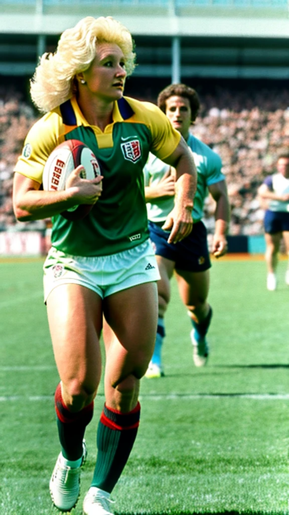 doly parton playing rugby union running with the football