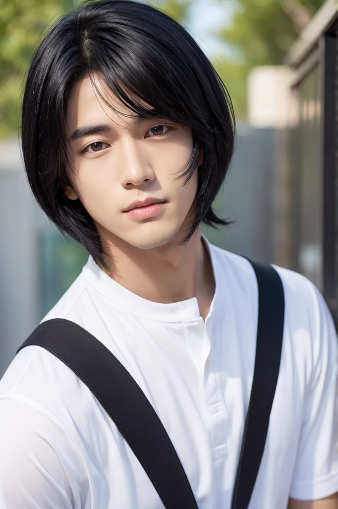 good looking　male　Black Hair　white