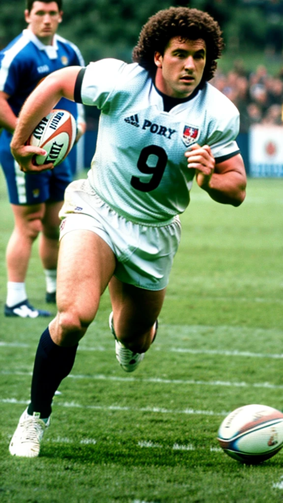 doly parton playing rugby union running with the football