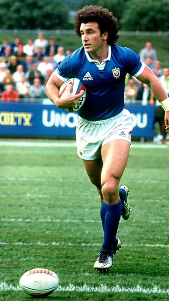 doly parton playing rugby union running with the football