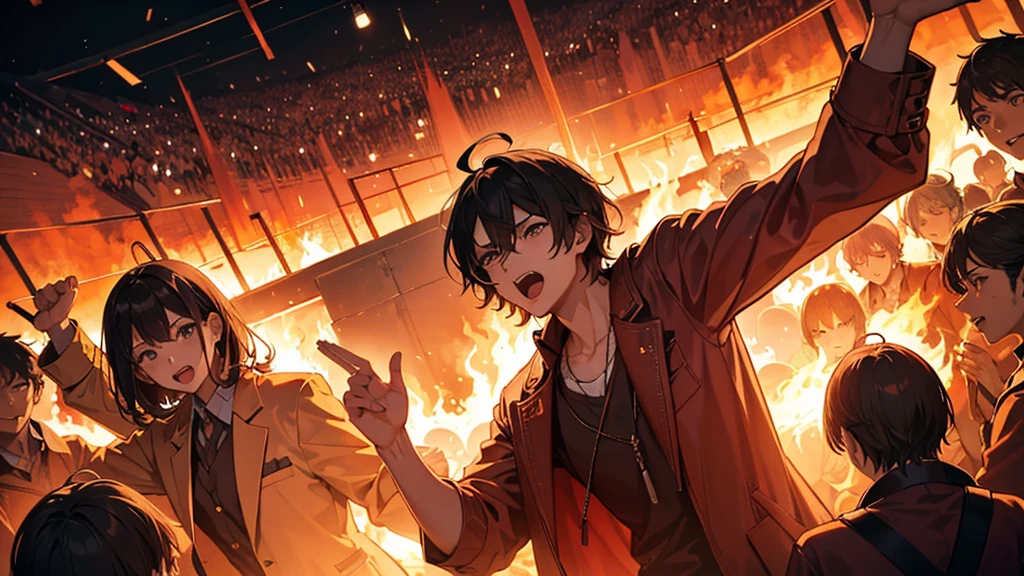 Human Crowd, In hell of fire, Surrounding the man, もっと大きな声でshout, shout,In the great valley,