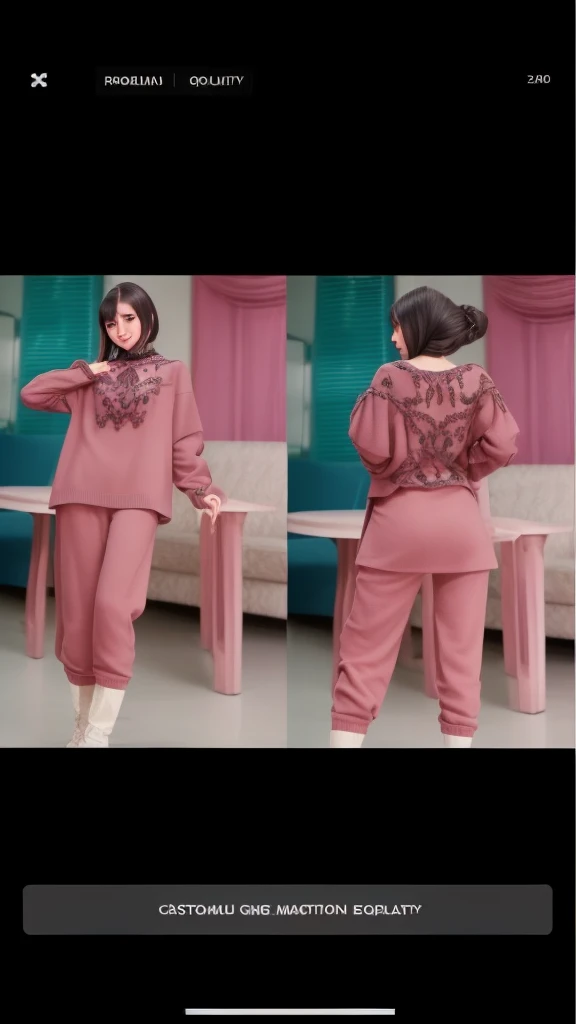 (RAW photo:1.2), (photorealistic:1.4),(masterpiece:1.3),(best quality:1.4),
dreamlike,
(detailed eyes),(detailed facial features), (detailed clothes features),
skin tight, (shiny skin),(slender girl),(slim girl),
1girl, ((full body)),solo,
cute, innocent, smlie,
VirtualGirl-Aim, (medium breasts), bangs, straight hair, long hair, black hair, black eyes, crystal pendant,
grey sweater,hip skirt,high-heeled shoes,