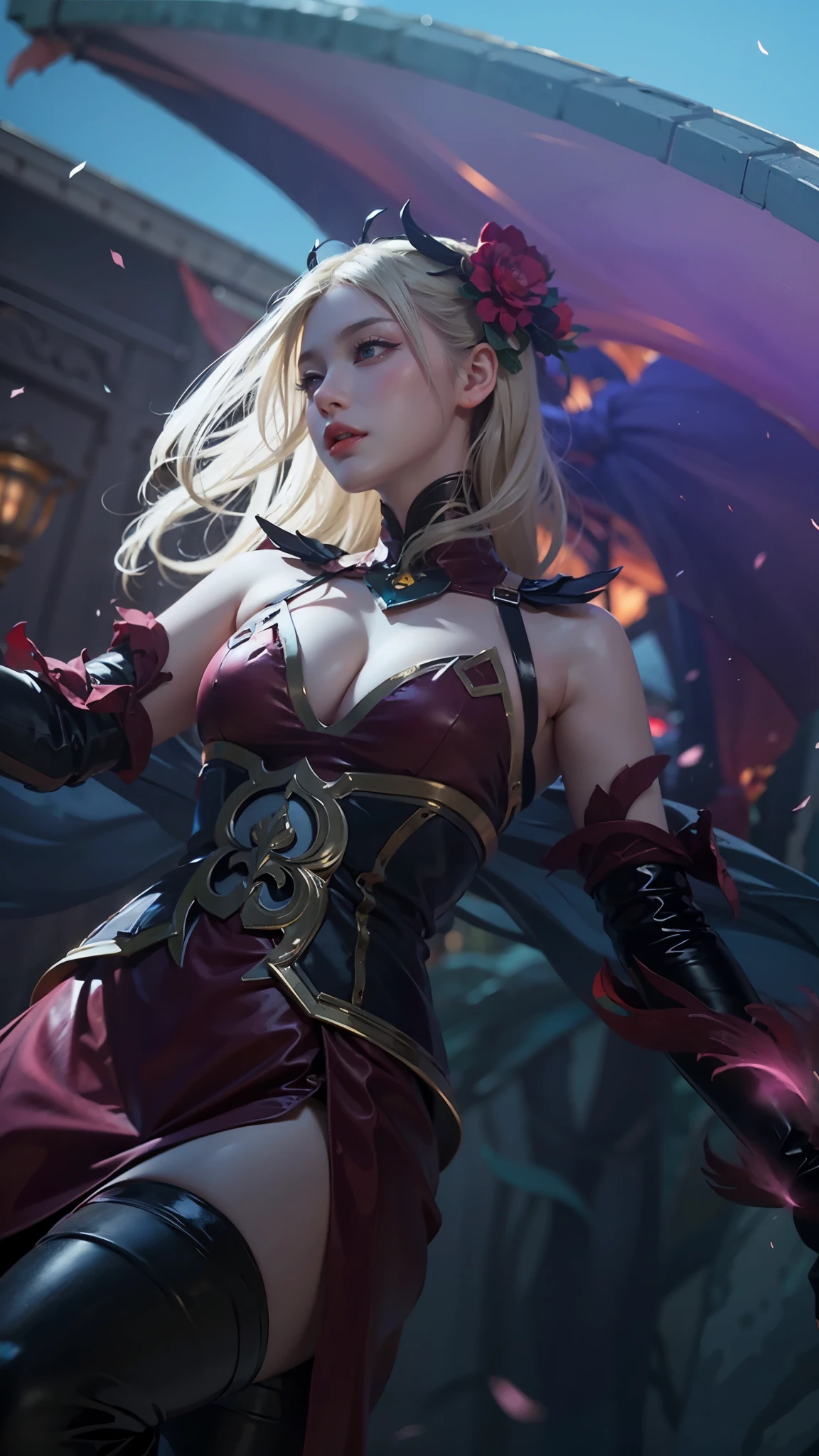 a close up of a girls  , blonde hair babe, big  ,  shadowbringers cinematic, 4 k detail fantasy, a beautiful fantasy empress, game cg, xianxia fantasy, xianxia hero, 2. 5 d cgi anime fantasy artwork, cinematic goddess close shot, ruan jia and artgerm, wow 4 k detail fantasy, hyperdetailed fantasy character