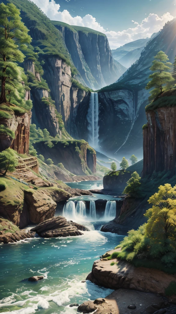 landscape,water,(extremely detailed CG unity 8k wallpaper), most beautiful artwork in the world,professional majestic oil painting,intricate, High Detail, Sharp focus, dramatic, photorealistic painting art