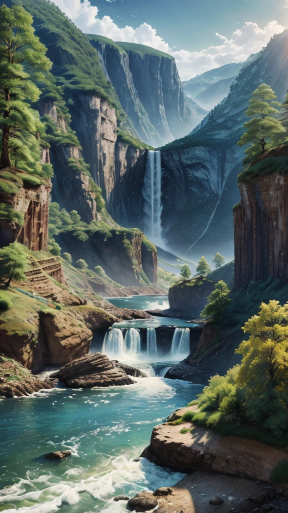 landscape,water,(extremely detailed CG unity 8k wallpaper), most beautiful artwork in the world,professional majestic oil painting,intricate, High Detail, Sharp focus, dramatic, photorealistic painting art