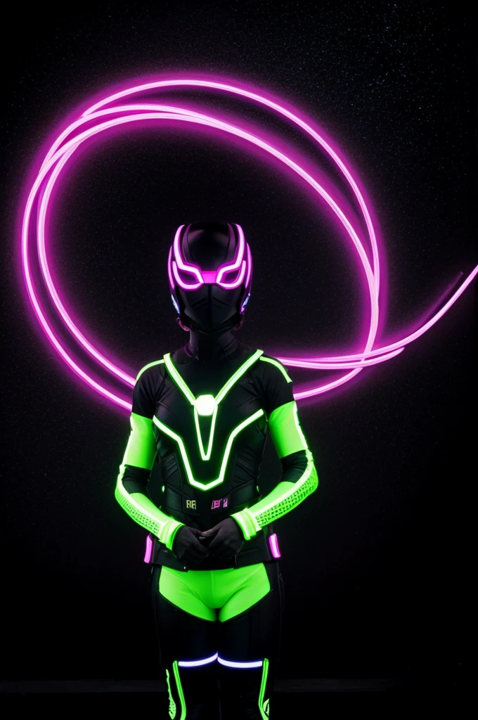 Infinity neon fiusha with black background 