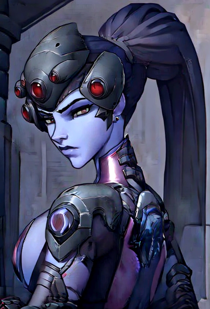 sexy woman widow maker  at her home