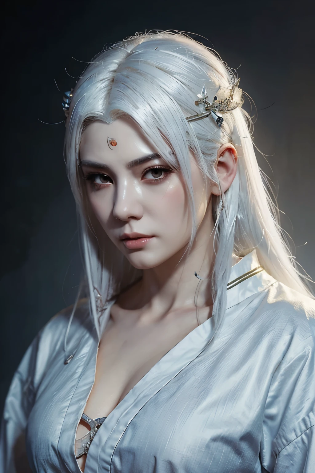 a close up of a  man with white hair and a white mask, beautiful character painting, guweiz, artwork in the style of guweiz, white haired deity, by Yang J, epic exquisite character art, stunning character art, by Fan Qi, by Wuzhun Shifan, guweiz on pixiv artstation