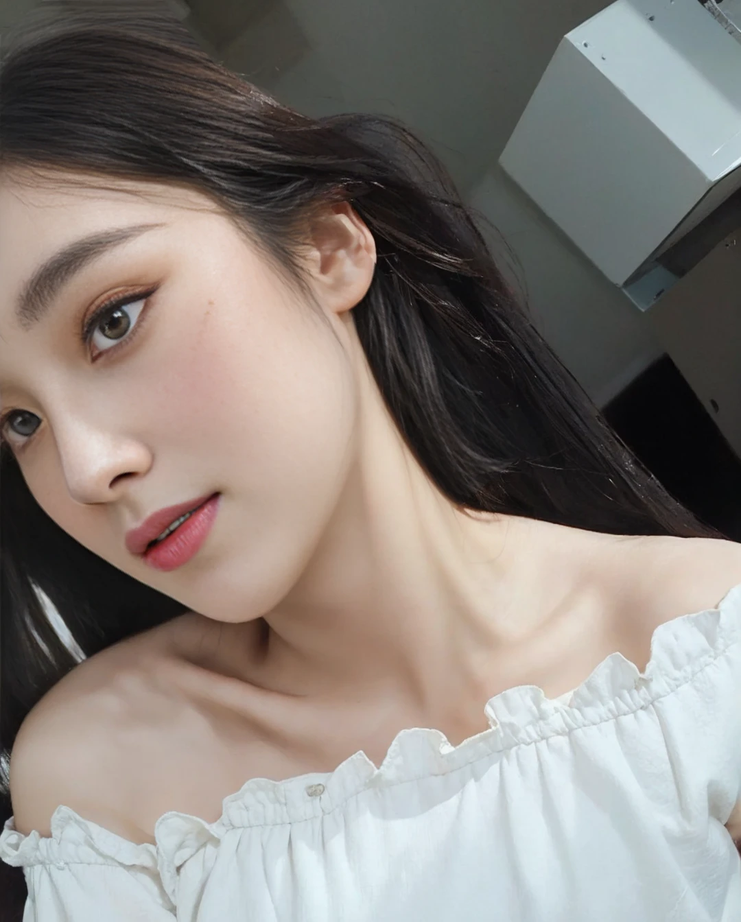 masterpiece、8K、32K、top-quality、(A detailed eye)、(A cute Japanese woman、bangss)、23years old、1 girl in、elegent、(Detailed background depiction、Sunlight、portlate:1.2)、(Twopiece:1.2)、newyork、sit on a bench 、cowboy shot、ssmile、head shot , Beautiful , slender legs , good figure , abdominal muscles , Messy Hairstyle