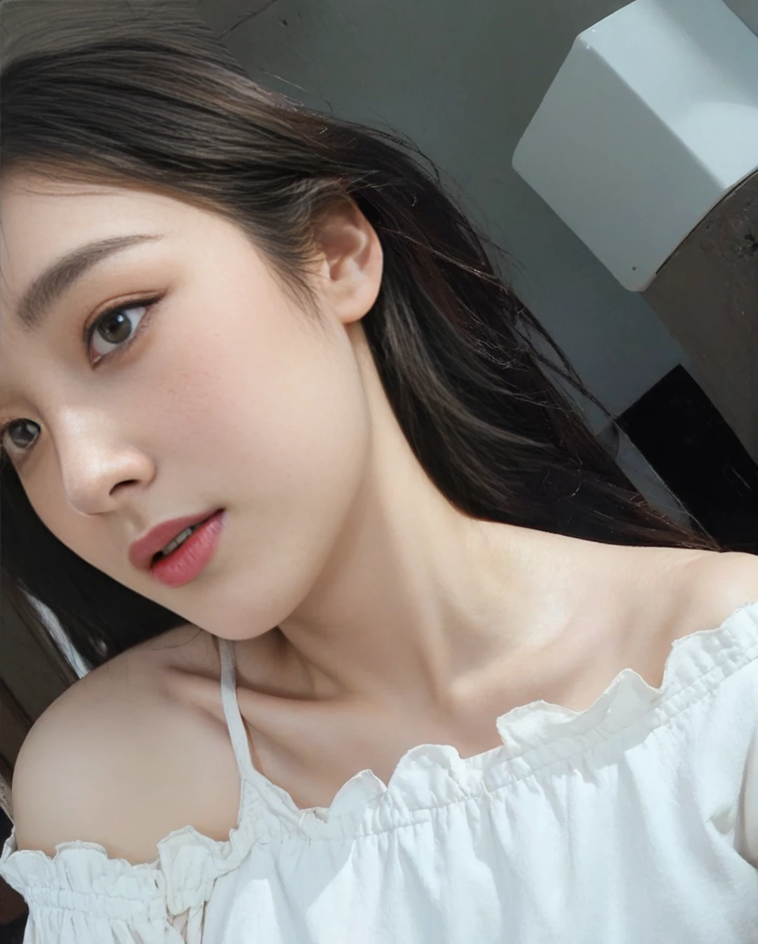 masterpiece、8K、32K、top-quality、(A detailed eye)、(A cute Japanese woman、bangss)、23years old、1 girl in、elegent、(Detailed background depiction、Sunlight、portlate:1.2)、(Twopiece:1.2)、newyork、sit on a bench 、cowboy shot、ssmile、head shot , Beautiful , slender legs , good figure , abdominal muscles , Messy Hairstyle