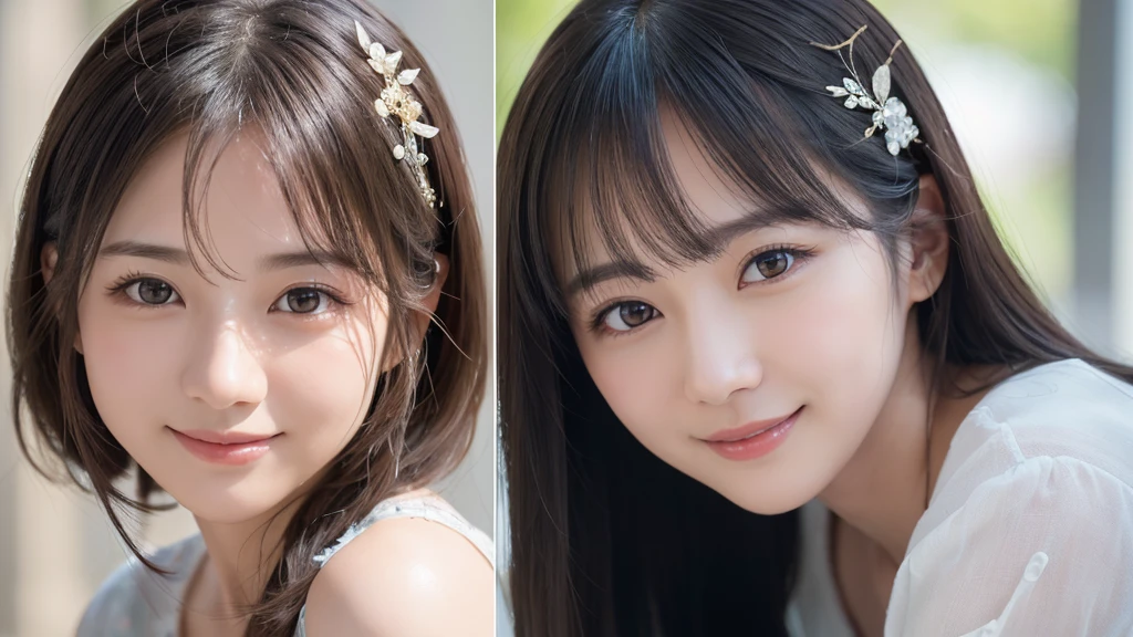 Single,smile,cute,Professional Lighting,(Photorealistic:1.4), (Top image quality:1.0), (超A high resolution:1.0), 8K, Raw photography, (masterpiece:0.2), (最高quality Detail:1.2)、Realistic、8K Ultra HD、High resolution、超detailedな、High quality textures、Intricate details、detailed、Very detailed CG、High quality shadows、detailed 美しく繊細な顔、Beautiful details and a delicate eye、(Symmetrical eyes:1.2),Written boundary depth、Ray Tracing,1 girl, Japanese Girls, (自然なsmile:1.4),cute, Portrait of beautiful Japan woman, , Hair decorated with elegant and delicate hairpins, Gentle expression. Adding tranquility to the scene. Rendered in a Realistic style with great attention to detail, High resolutionの画像.Sky ????, Magic Hour, (Realistic:1.3), finely, quality, (Tabletop:1.2), (Realistic:1.2), (最高quality), (複雑なdetailed), dramatic, Ray Tracing, photograph, +roller