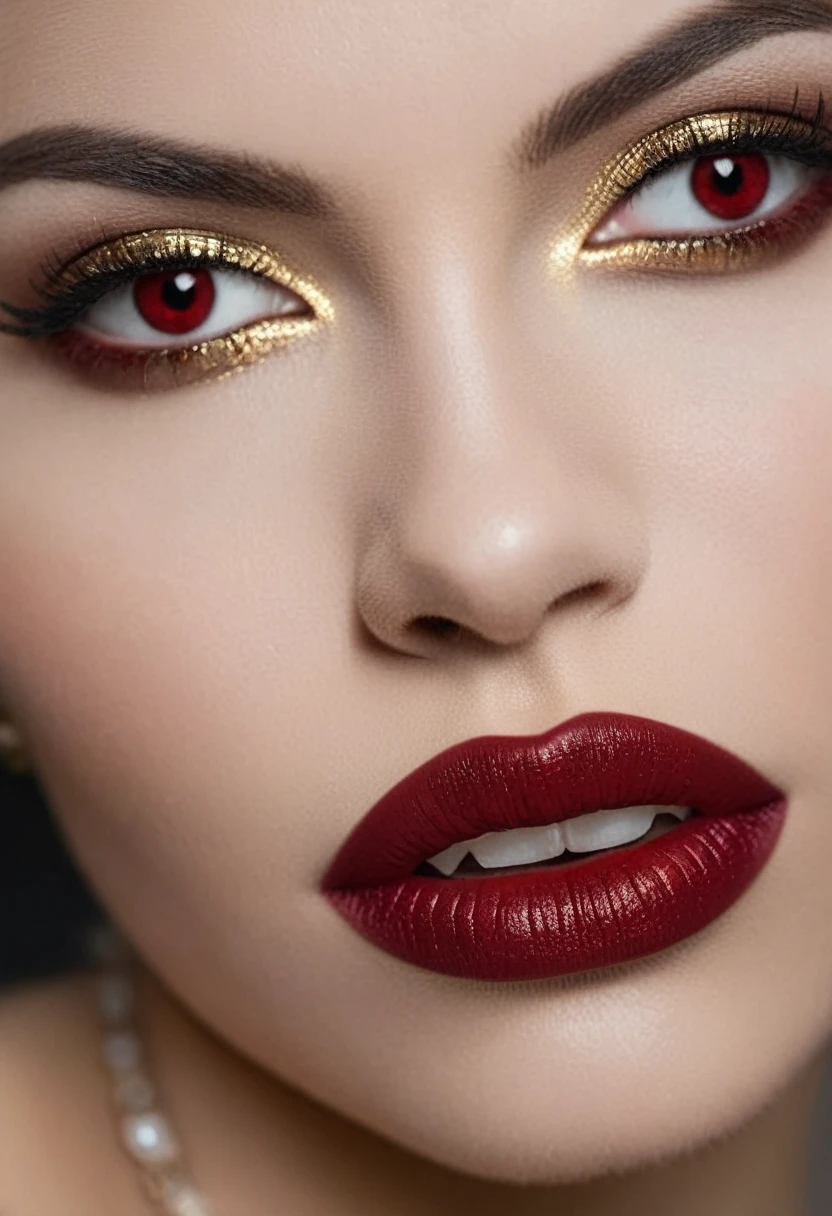 nsfw, 1lady, solo, mature adult woman, evil MILF, lady from hell, vampire beauty, femme fatale, evil apostle of darkness, peerless beauty, (((((👄, 👅, Sensually Baring Her Fangs, Vampire Bite),(slyly looks), (Cruel grinning slit eyes), (evil roguish smile))))), a Vampire Kiss, masterpiece, perfect anatomy, ideal facial features, ideally proportioned figure, perfectly beautiful body, makeup, sensual Blonde, Very short, pixie cut, Beautifully detailed eyes, double eyelid, (eyeliner:1.2), mascara, eyeshadow, golden eyes, Beautifully detailed nose and nostrils, Beautifully detailed lips, (lipstick:1.1),(Dark red lips, glossy lips), (Vampire Fangs), tongue, saliva, Focus only on the mouth, Woman mouth close up, from front, glaring at you