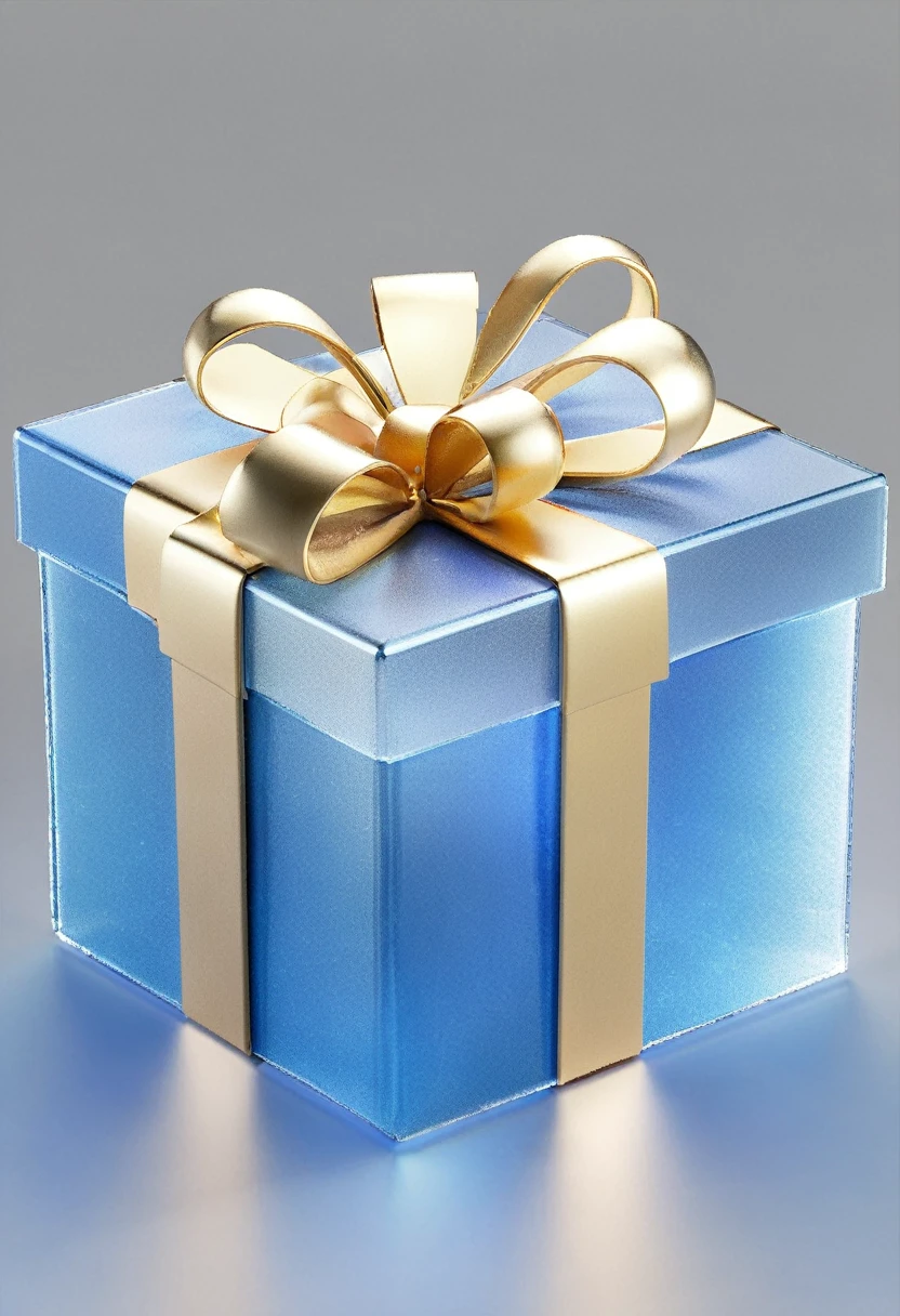 Gift Box，3d图标，Blue and White， frosted material texture，3d，C4D；