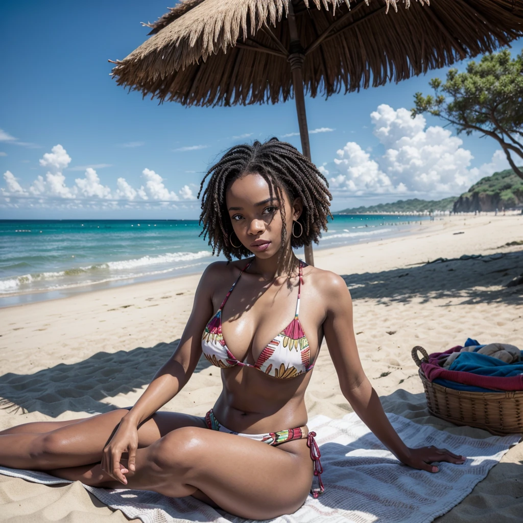 African on the beach