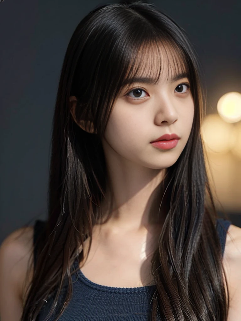 1girl, woman, masterpiece, best quality, highest quality, cinematic lighting, (volumetric lighting), extremely detailed CG unity 8k wallpaper, focused, 8k wallpaper, extremely detailed, ultra realistic, photorealistic, sharp focus, absurdres, (HDR:1.3), (high contrast), photograph, detailed and intricate, instagram, portrait, highly detailed, digital painting, artstation, concept art, smooth, sharp focus, illustration, big breast, wearing knit tank top.