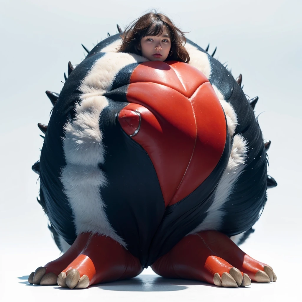 Big Animaly, has red stripes on his skin, blue eyes, beaver mixed with starfish, Grassroots, no background,