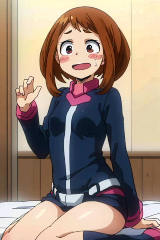 ((Highest quality)), ((masterpiece)), (be familiar with), Perfect Face, indoor, Bedroom, Watching the audience,
One woman, Ochaco Uraraka,
Open Mouth, Ecstatic expression, blush, smile,
Small breasts, Flat Chest, Young Girl, Lori, , Girl,
Short Hair, Bob Hair,
Fully nude, Nipples exposed, Sex with a man with a big dick, 膣内ejaculation, Semen is taken, Insert a into your, Sex in missionary position, , Leg spread,