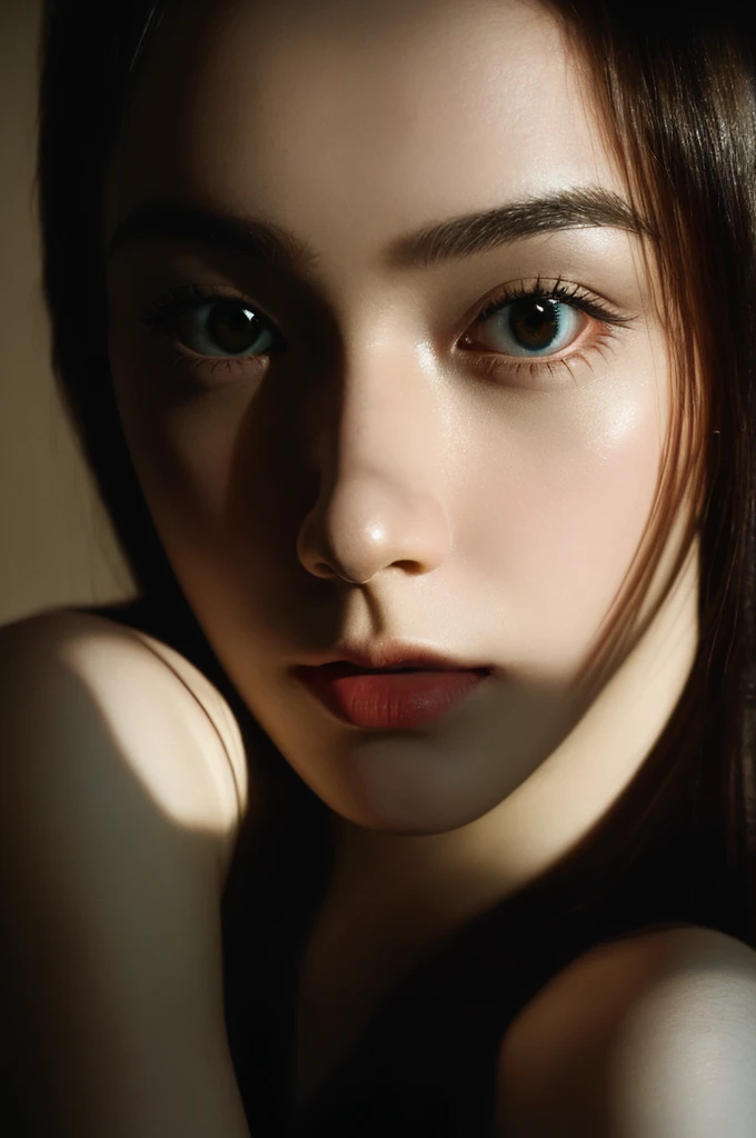 1girl (upper body) closeup Oleg Oprisco (best shadow, dramatic lighting) ( masterpiece, photorealistic) (best quality)