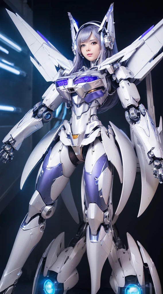 zoids white Liger-zero, sci-fi ultra realistic, metal chormed colors