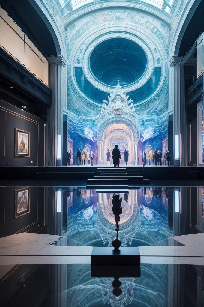 ((best quality)), ((masterpiece)), (detailed) A museum dedicated to digital and multimedia art, with interactive exhibitions, holograms and augmented reality installations. Visitors can immerse themselves in innovative and immersive artistic experiences.