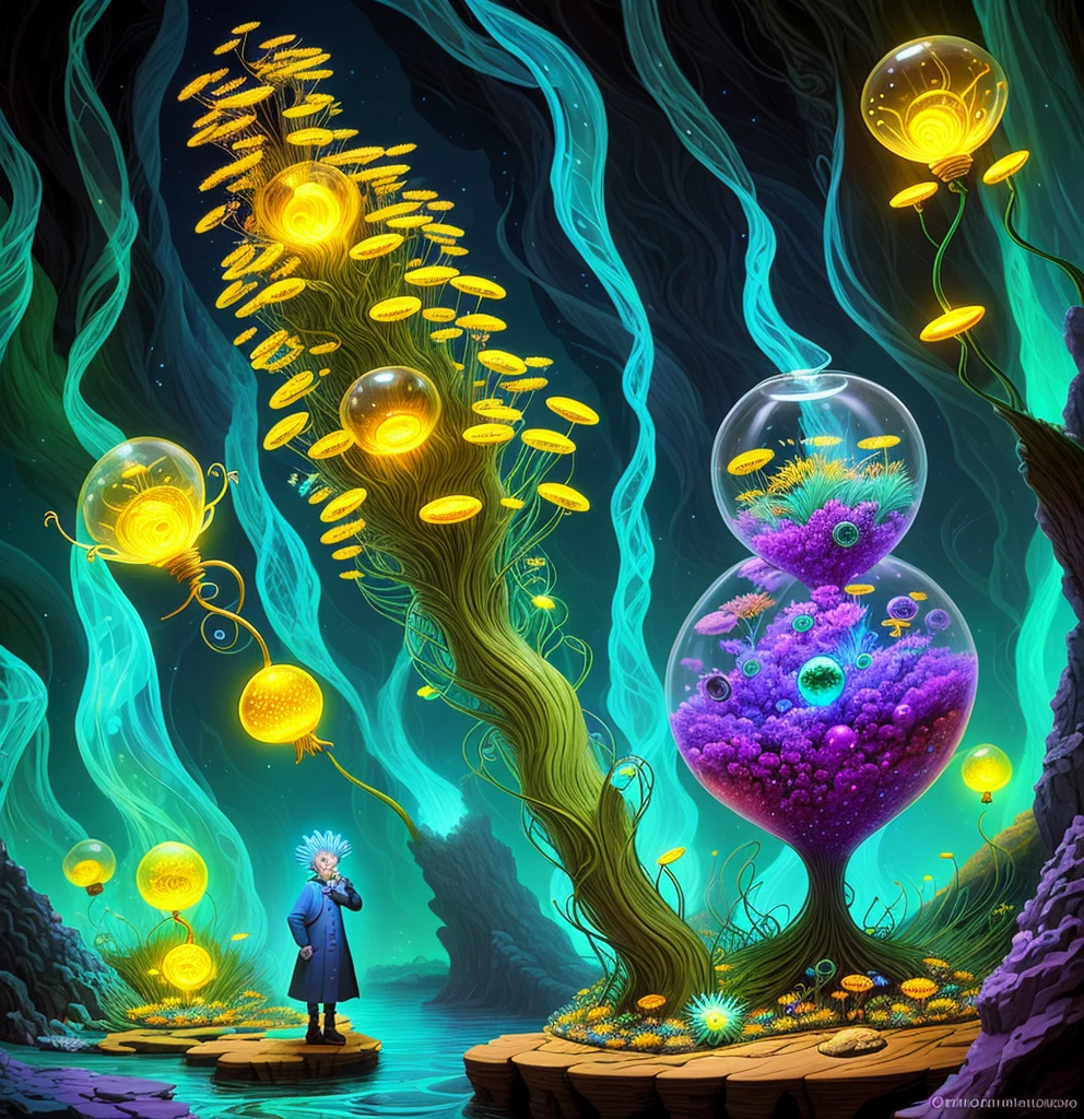 Elfin protozoa, surreal, dandelionwanderer, agate geodes, by Dan Mumford, , Dr. Seuss, WLOP, , dandelionseer, flowervirus, big eyes