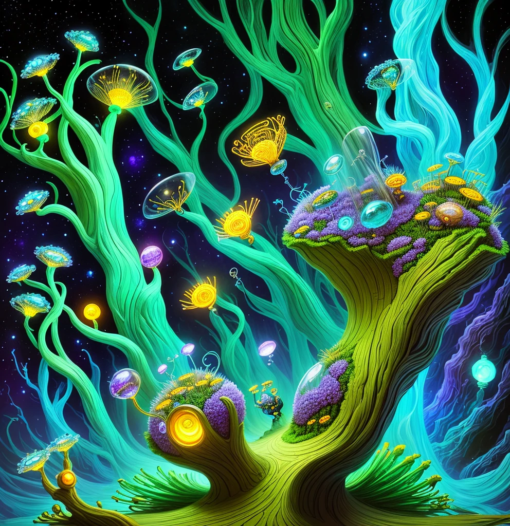 Elfin protozoa, surreal, dandelionwanderer, agate geodes, by Dan Mumford, , Dr. Seuss, WLOP, , dandelionseer, flowervirus, big eyes
