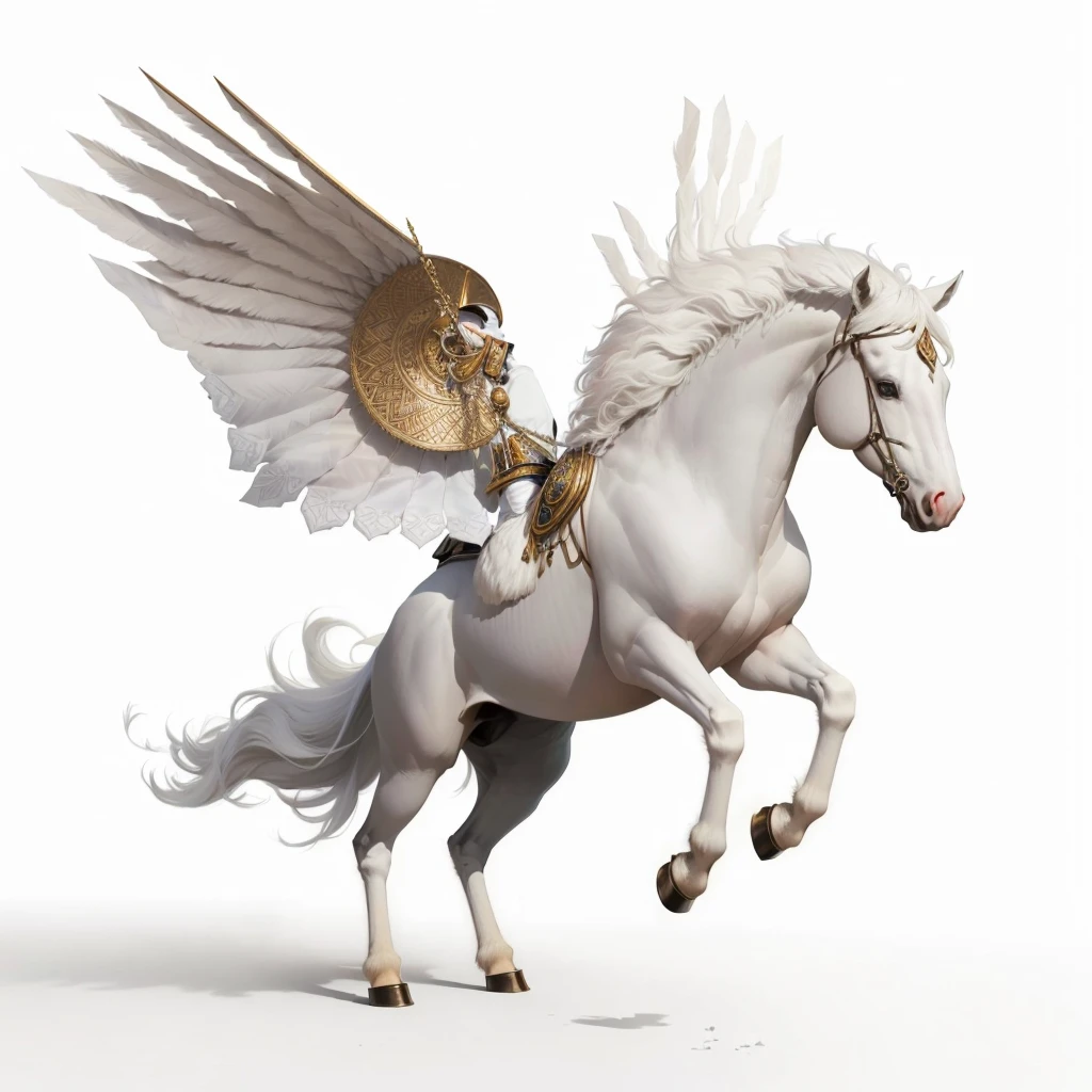 Arafaed&#39;s white horse with wings on a white background, Pegasus, with hooves and wings, unicorn flying in the sky, white unicorn, unicorn, a unicorn, Mythical creatures, Winged, Mythical creatures, Ophanim has the wings of a bird, Sleipnir, with large wings, White Wings, Majestic Wings, Mythical creaturess, With real wings, flying mythical beasts